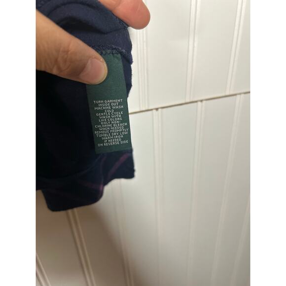 LRL Ralph Lauren Jeans Co Plaid Ruffle long sleeves cotton women’s Top Shirt 3X - Picture 11 of 11